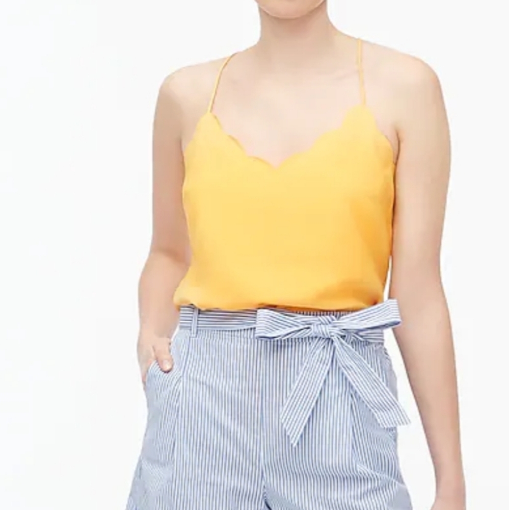 J CREW YELLOW SCALLOPED CAMI TOP SIZE 6